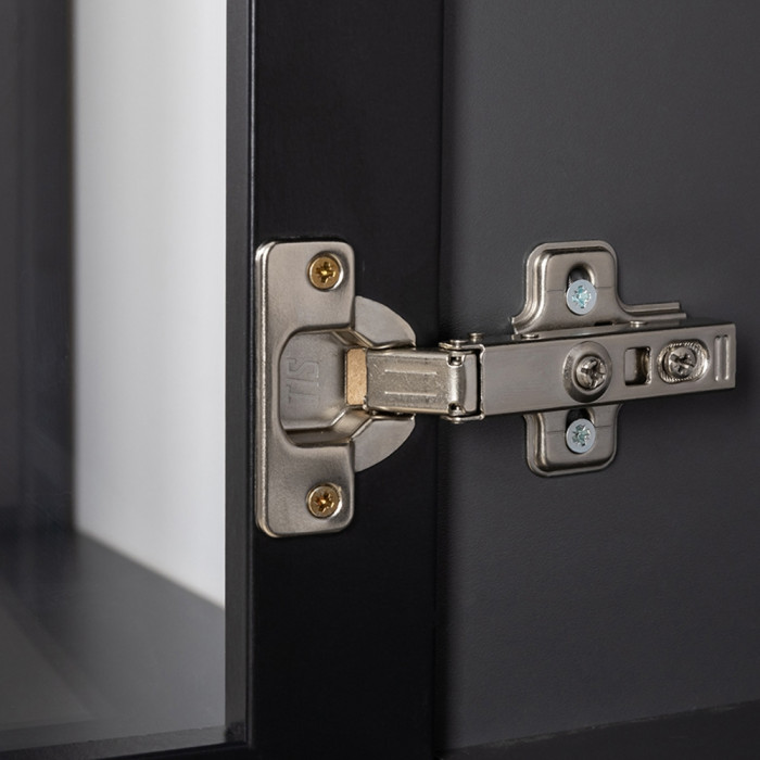 Сидней 13.202 Шкаф с ящиком + Шкаф-витрина 13.201, корпус: антрацит/фасады: МДФ веллюто капучино/стекло