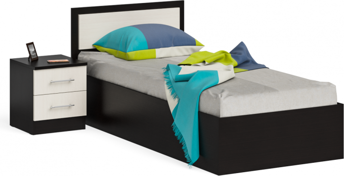 Фиеста Кровать 0900 + тумба, венге/дуб лоредо