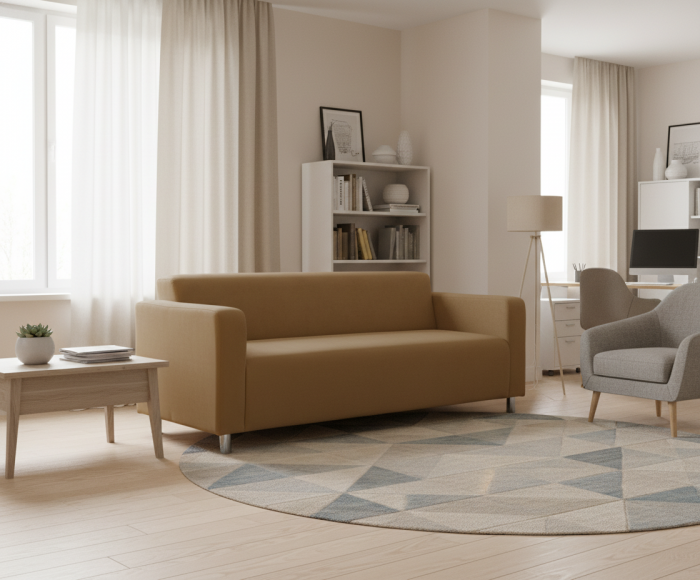 Диван прямой Томи, 180 см, велюр, бежевый