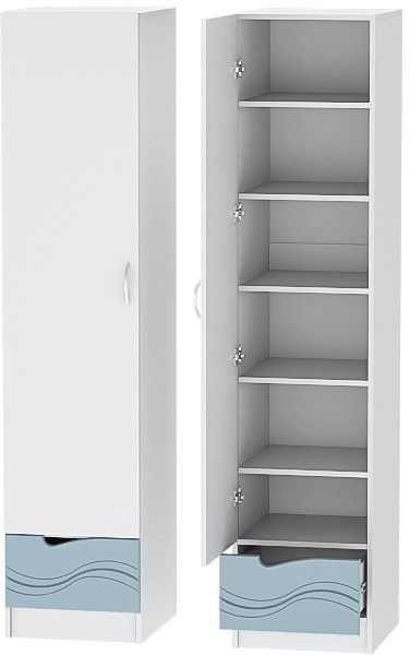 Детская комната Бриз МДФ, набор 6, Белый/Антарктида (Волна)