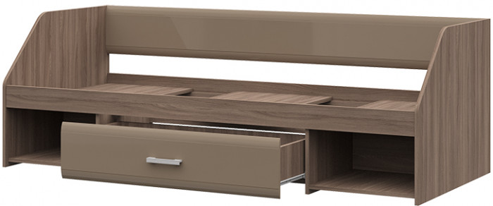 Симба кровать одноярусная (1942*660*840) ясень шимо темный/кофе с молоком