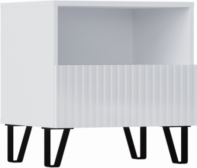 Оливия Тумбы прикроватные 1 ящик, 2 шт (Белый, Белый глянец)