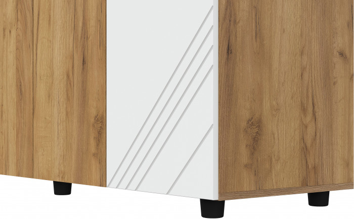 Шкаф четырехстворчатый Байкал, Дуб Золотой, Белый матовый