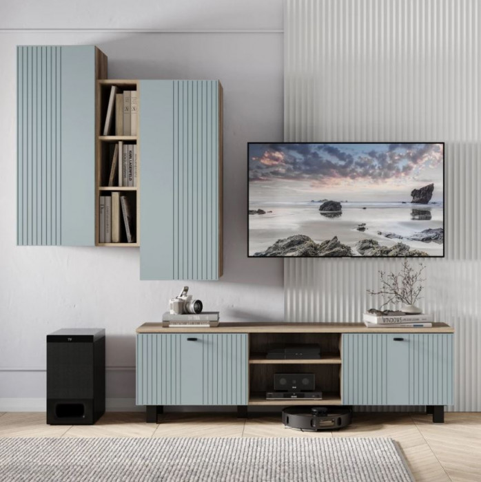 "Олива" ШКН-01 шкаф навесной Дуб каньон/MF11 Шарли бриз