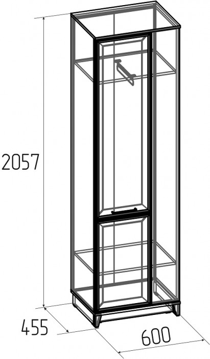 Шкаф для одежды Аурелио 12, антрацит