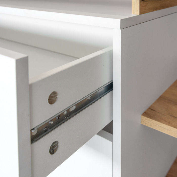 Бэль № 09, цвет дуб крафт золотой/белый премиум, ШхГхВ 210х43х200 см., ниша для ТВ 130х43х120 см., НЕ универсальная сборка