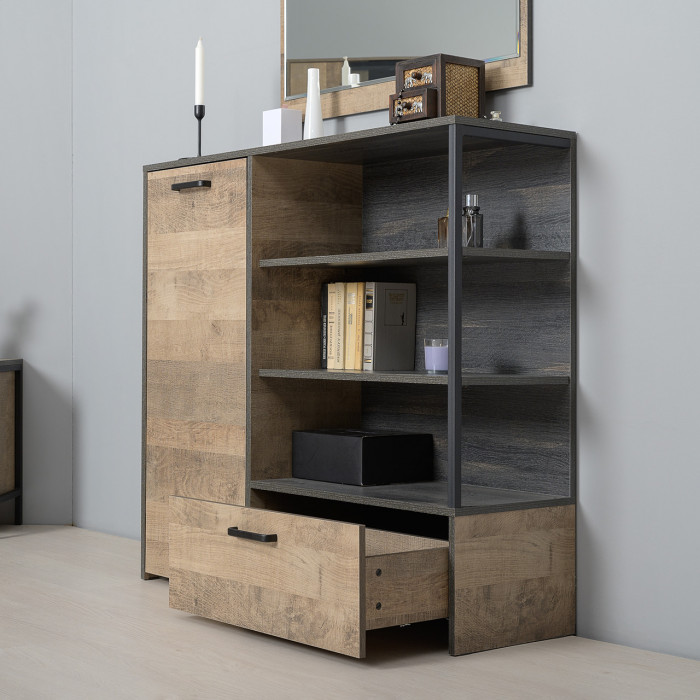 Трувор Гостиная 047, цвет дуб гранж песочный/интра, ШхГхВ 351,8х45,4х194,2 см., универсальная сборка