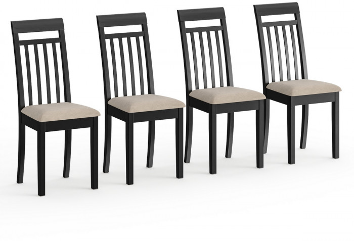 Четыре стула Мебель--24 Гольф-11 разборных, цвет венге, обивка ткань велюр капучино 25, ШхГхВ 40х40х100 см., от пола до верха сиденья 47 см.