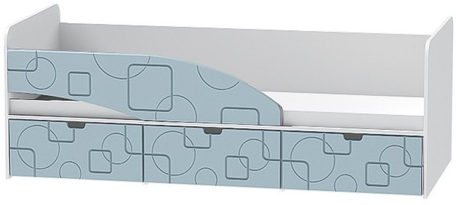 Детская кровать Бриз-3 80х190, квадрат (Ирис/Белый/левый)