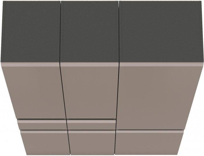 Сидней 13.202 Шкаф с ящиком 2 штуки + Шкаф 13.200, корпус: антрацит/фасады: МДФ веллюто капучино
