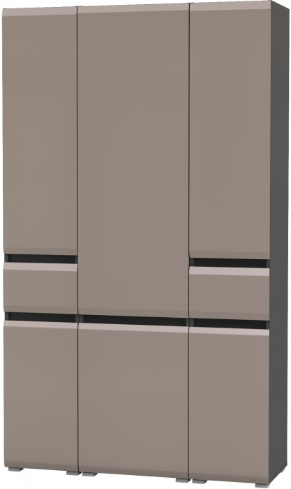 Сидней 13.202 Шкаф с ящиком 2 штуки + Шкаф 13.200, корпус: антрацит/фасады: МДФ веллюто капучино