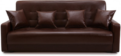 Диван-кровать Аккорд 120х190, книжка, экокожа, цвет коричневый