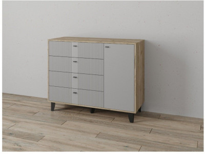 Комод Катрин-13 дуб крафт серый/серый