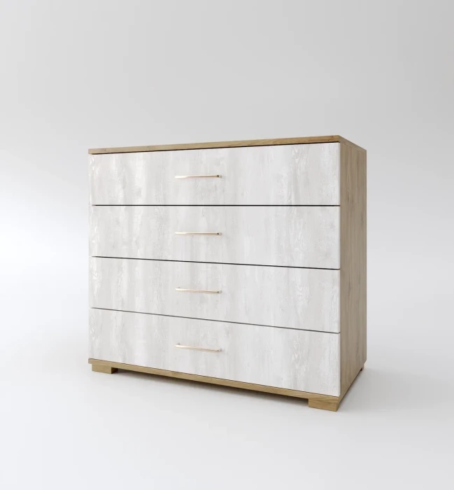 Модульная спальная комната "Мишель" - Дуб наварра/Бетон пайн светлый