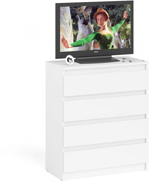 Мори Комод МК800.4, цвет белый, ШхГхВ 80,4х41х94 см.