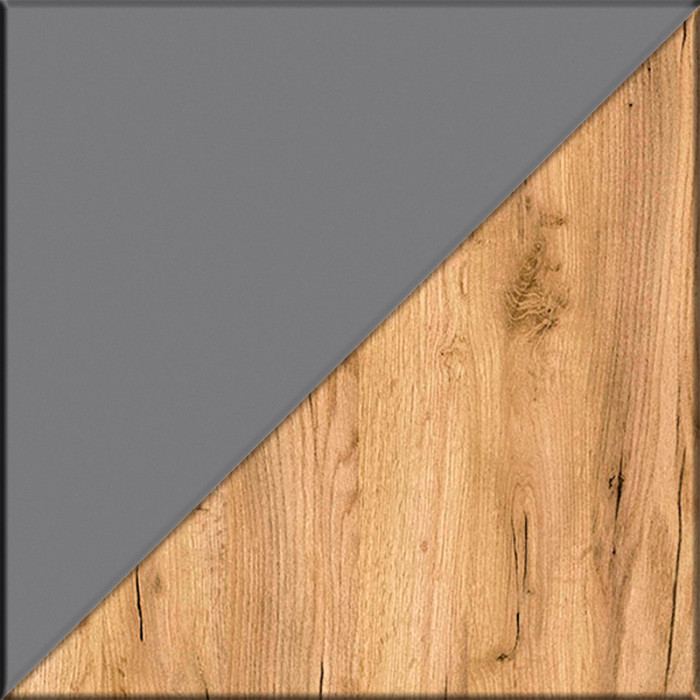 Октава Прихожая 34, цвет серый графит/дуб крафт золотой/фасады МДФ серый графит, ШхГхВ 162х35,4х197,6 см., универсальная сборка