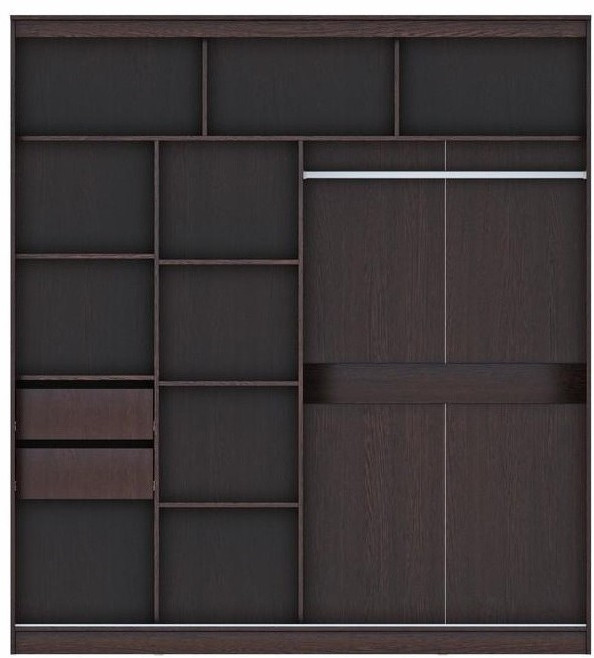 Шкаф-купе Комфорт 12 Прайм с фигурными зеркалами 2000 (2000 мм, Дуб Крафт белый)