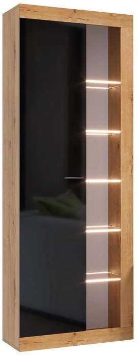 Прага Модульная Гостиная, вариант №5, Дуб Вотан/Черный глянец