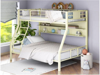 Двухъярусная кровать Гранада-1П (Серый, Крем)