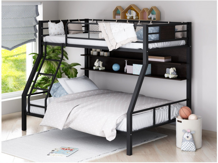 Двухъярусная кровать Гранада-1П (Серый, Крем)