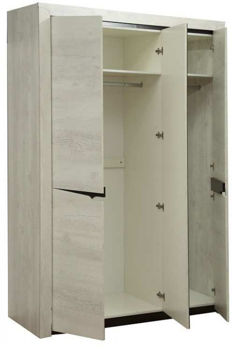 33.02 Лючия 3-х дв. шкаф для одежды Бетон пайн белый/венге