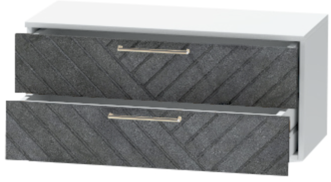 Тумба-5 прикроватная подвесная "Иннэс-7", Белый/Бетон графит