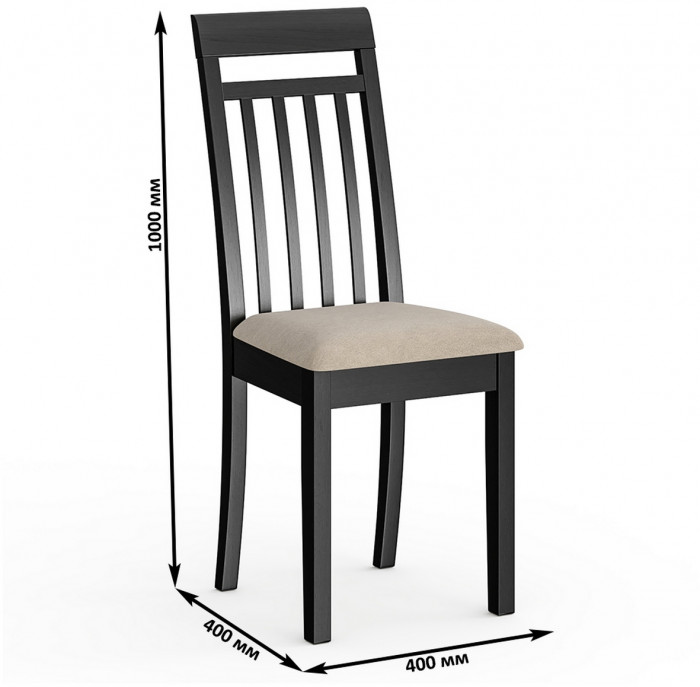 Два стула Мебель--24 Гольф-11 разборных, цвет венге, обивка ткань велюр капучино 25, ШхГхВ 40х40х100 см., от пола до верха сиденья 47 см.