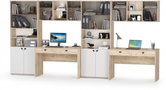 Бостон № 22, дуб эндгрейн элегантный/фасады МДФ милк рикамо софт