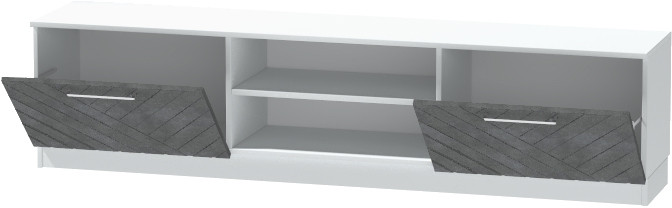 Тумба-2 под ТВ напольная "Иннэс-7", Белый/Бетон графит
