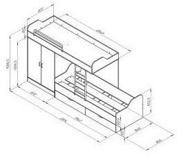 Дельта-18.04.01 Детская двухъярусная кровать