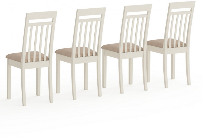 Четыре стула Мебель--24 Гольф-11 разборных, цвет слоновая кость, обивка ткань велюр бежевый 05, ШхГхВ 40х40х100 см., от пола до верха сиденья 47 см.