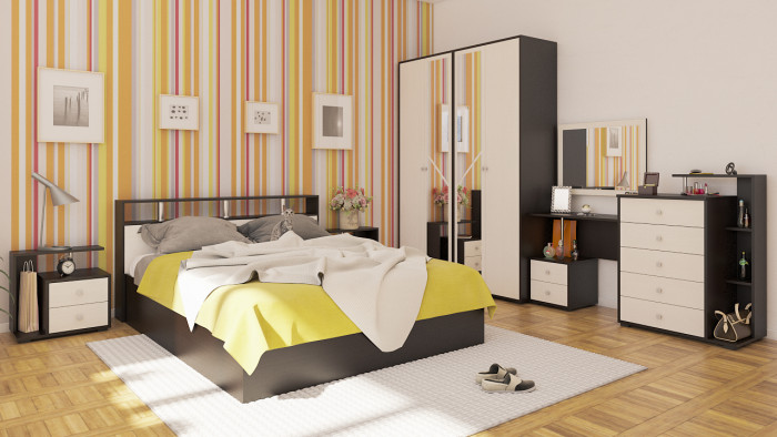 Камелия Комод, цвет венге/дуб лоредо, ШхГхВ 80х46,8х107,6 см., НЕ универсальная сборка