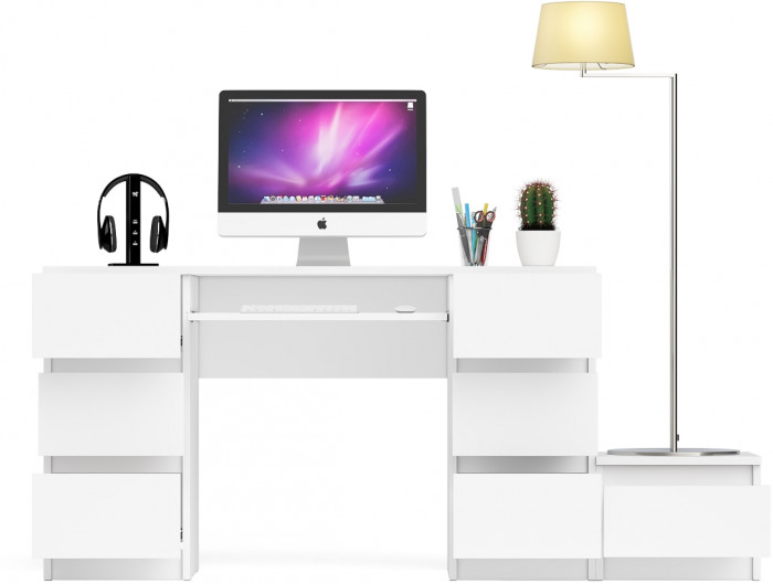 Мори компьютерный стол МС-2 + Тумба ТМП400.1, белый