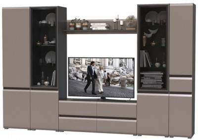 Сидней Комплектация № 058, корпус: антрацит/фасады: МДФ веллюто капучино