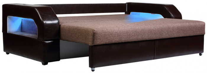 Диван еврокнижка Манчестер 160 рогожка коричневая НПБ