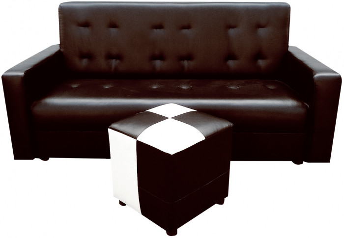 Диван-книжка Аккорд 140х190, экокожа коричневый