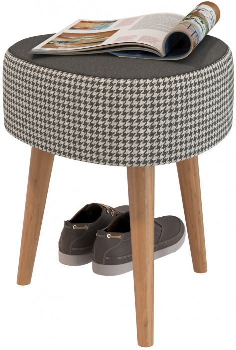 Банкетка 6-5134ТКчёр Ева, ткань чёрная с рисунком