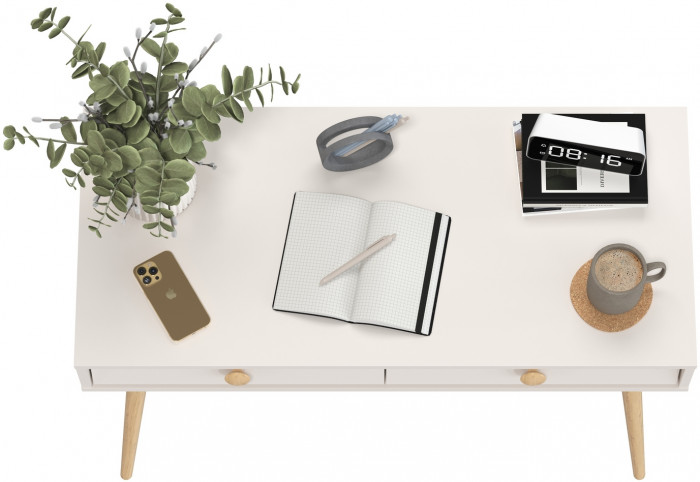 Афина Спальня 4-25904М1к.с. Стол, цвет кашемир серый, ШхГхВ 100х45х76 см., цвет ножек: тик