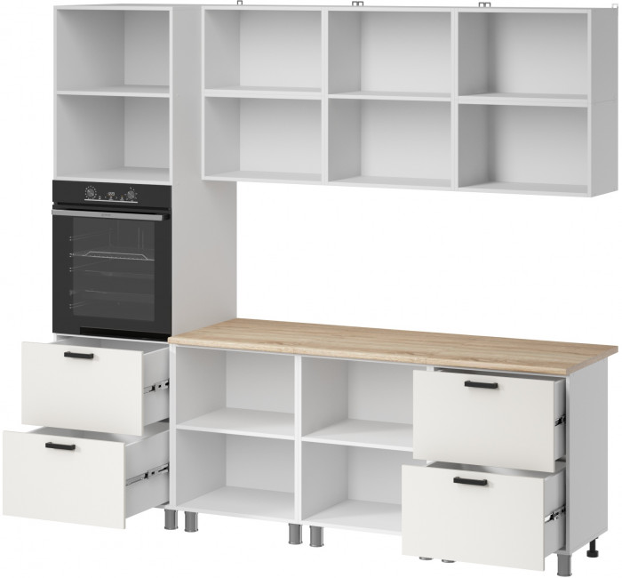 МК Аленушка 2,4м Лаванда Молочный,скоба черный,сонома