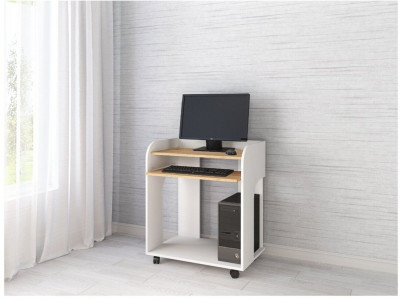 Компьютерный стол Грета-10 белый/дуб крафт золотой