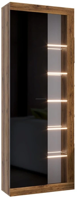 Прага Модульная Гостиная, вариант №5, Дуб Делано/Черный глянец