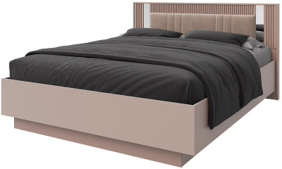 Кровать 160х200 "Харди" с подъемным механизмом - Латте/Ирландский ликер (зеркальн. вставки)