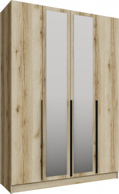Шкаф Мадрид (1,6) с 6 ящ. внутри с зеркалом, Дуб делано