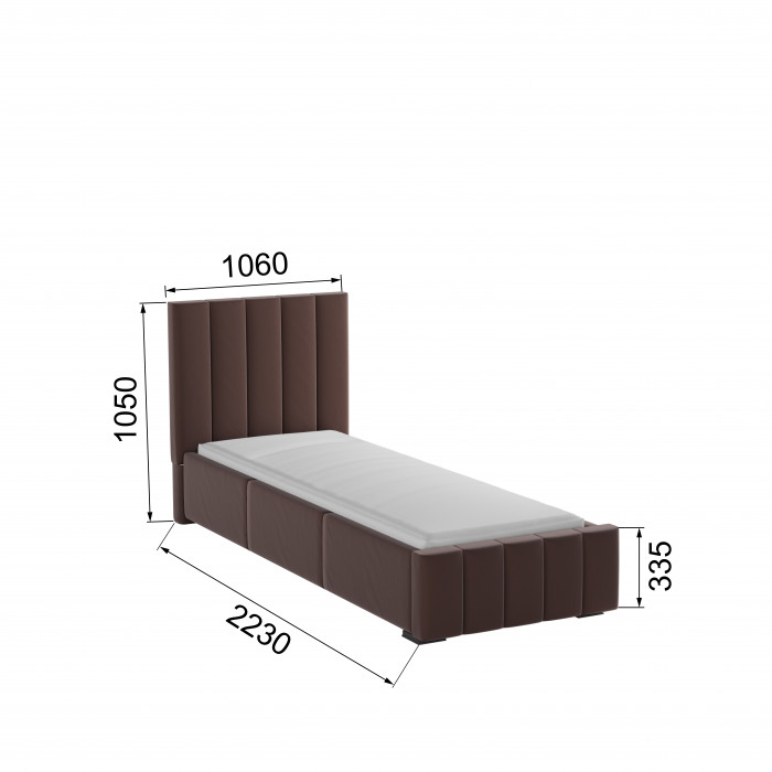 Нега Кровать интерьерная 900 коричневый, ортопед