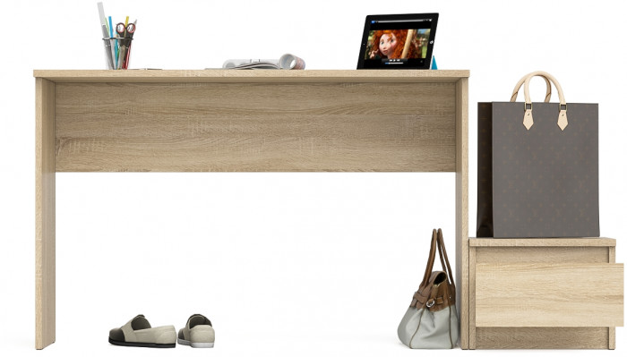 Мори Стол письменный МСП1200.1 + Тумба ТМП400.1, цвет дуб сонома, ШхГхВ 160,8х50х76,6 см., универсальная сборка