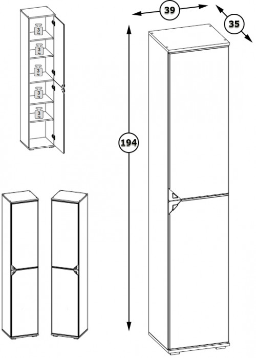 Бостон 13.154 Шкаф, дуб эндгрейн элегантный/фасады МДФ милк рикамо софт