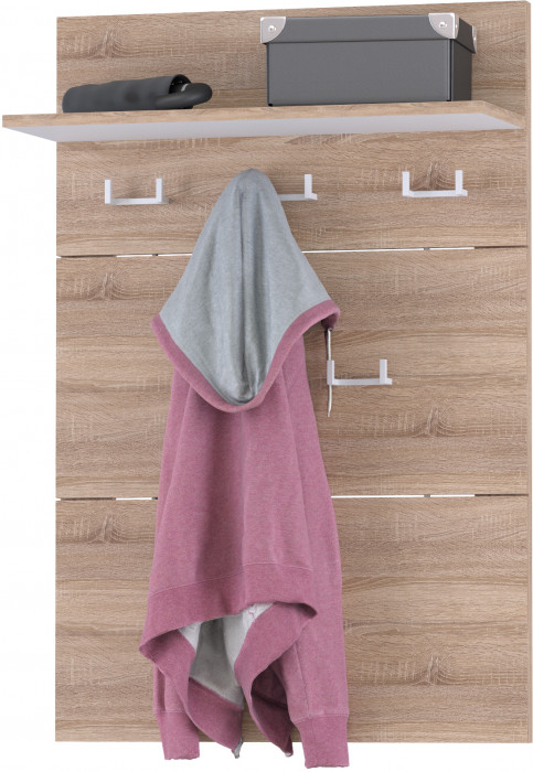 Куба Прихожая 9, цвет дуб сонома/белый премиум, ШхГхВ 287,8х107,3х210,6 см., универсальная сборка