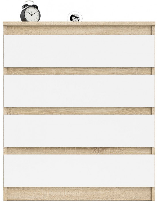 Мори Комод МК800.4, цвет дуб сонома/белый, ШхГхВ 80,4х41х94 см.