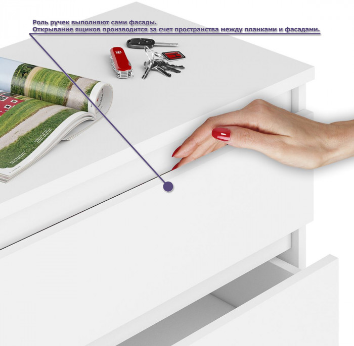 Мори Стол компьютерный МС-6 правый + Комод МК1600.1, цвет белый, ШхГхВ 250,4х50х94 см., выдвижные ящики справа, НЕ универсальная сборка