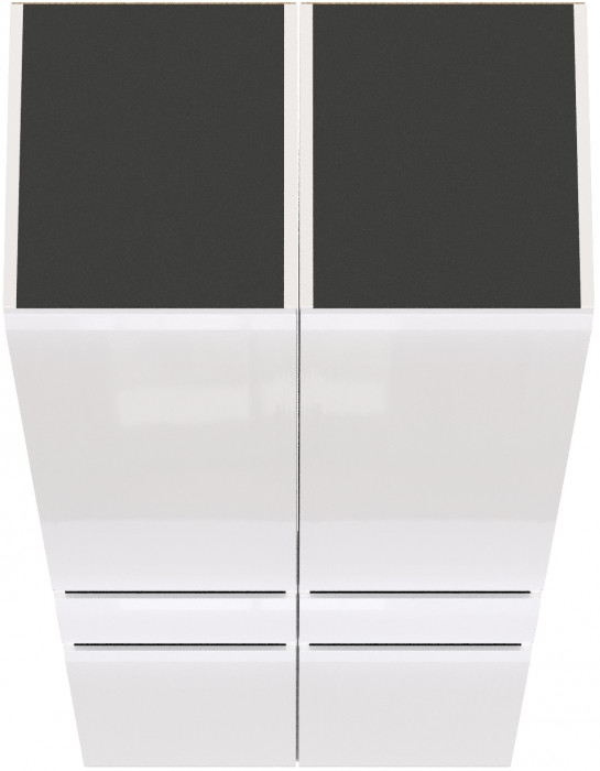 Сидней 13.202 Шкаф с ящиком 2 штуки, корпус: белый/чёрный/фасады: МДФ белый глянец